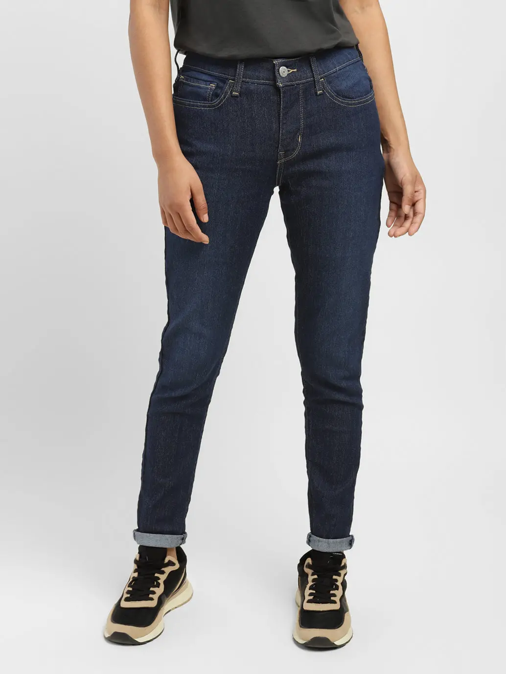 Women's 710 Blue Skinny Fit Mid Rise Jeans 1