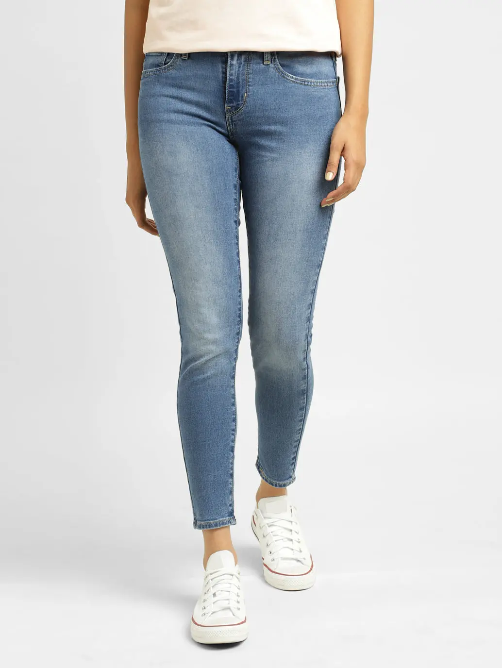 Women's 710 Blue Skinny Fit Mid Rise Jeans 1