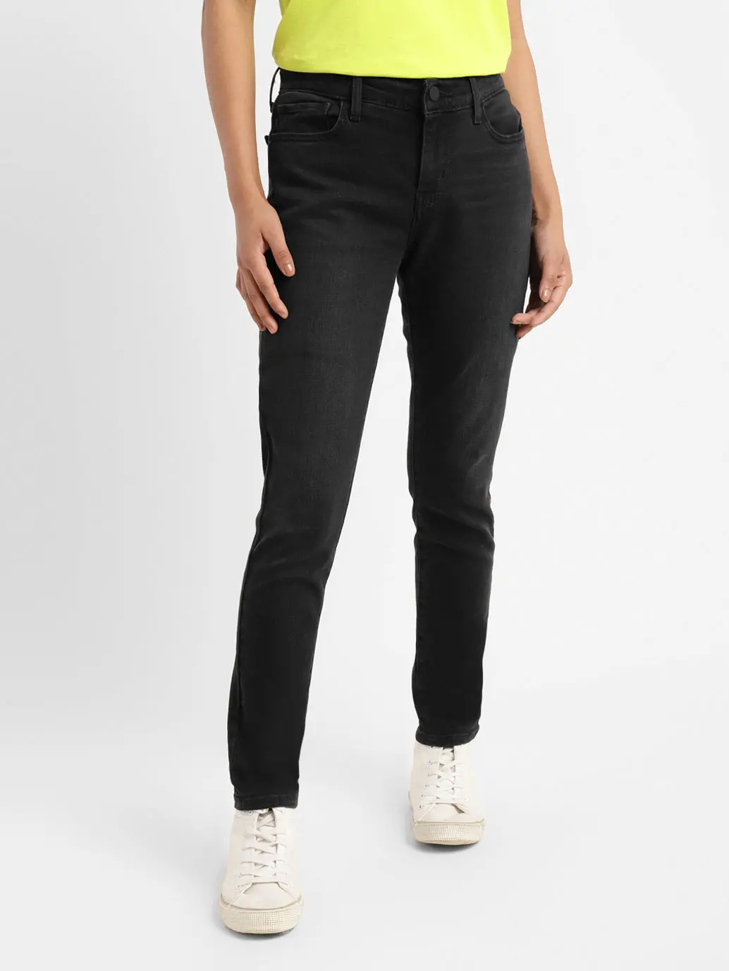 Women's 710 Black Skinny Fit Mid Rise Jeans 1