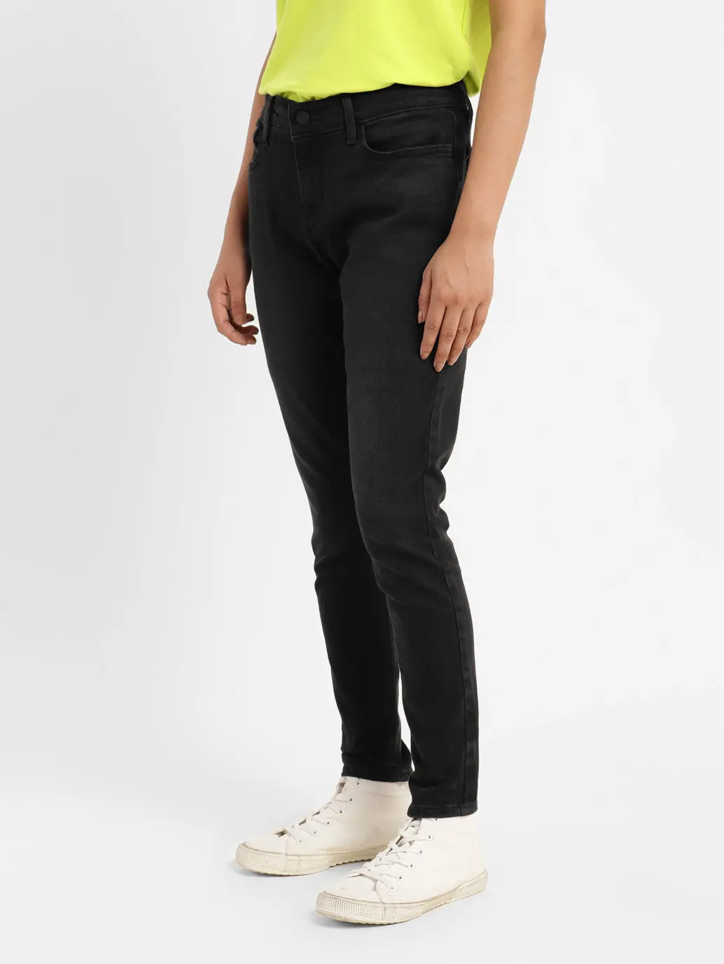 Women's 710 Black Skinny Fit Mid Rise Jeans 4