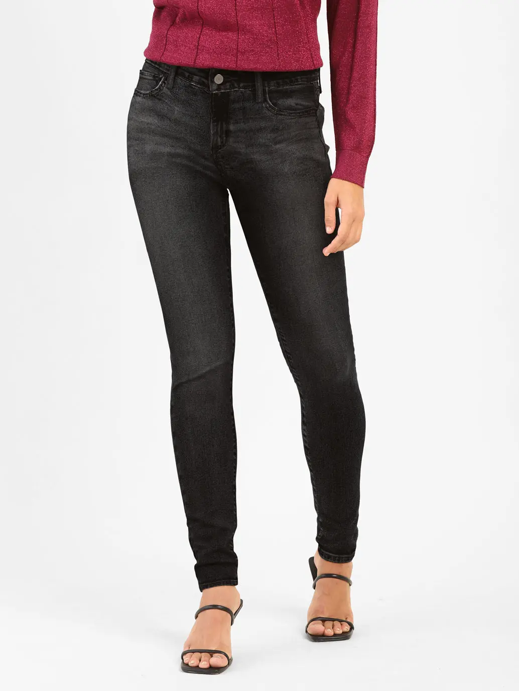 Women's 710 Black Skinny Fit Mid Rise Jeans 1