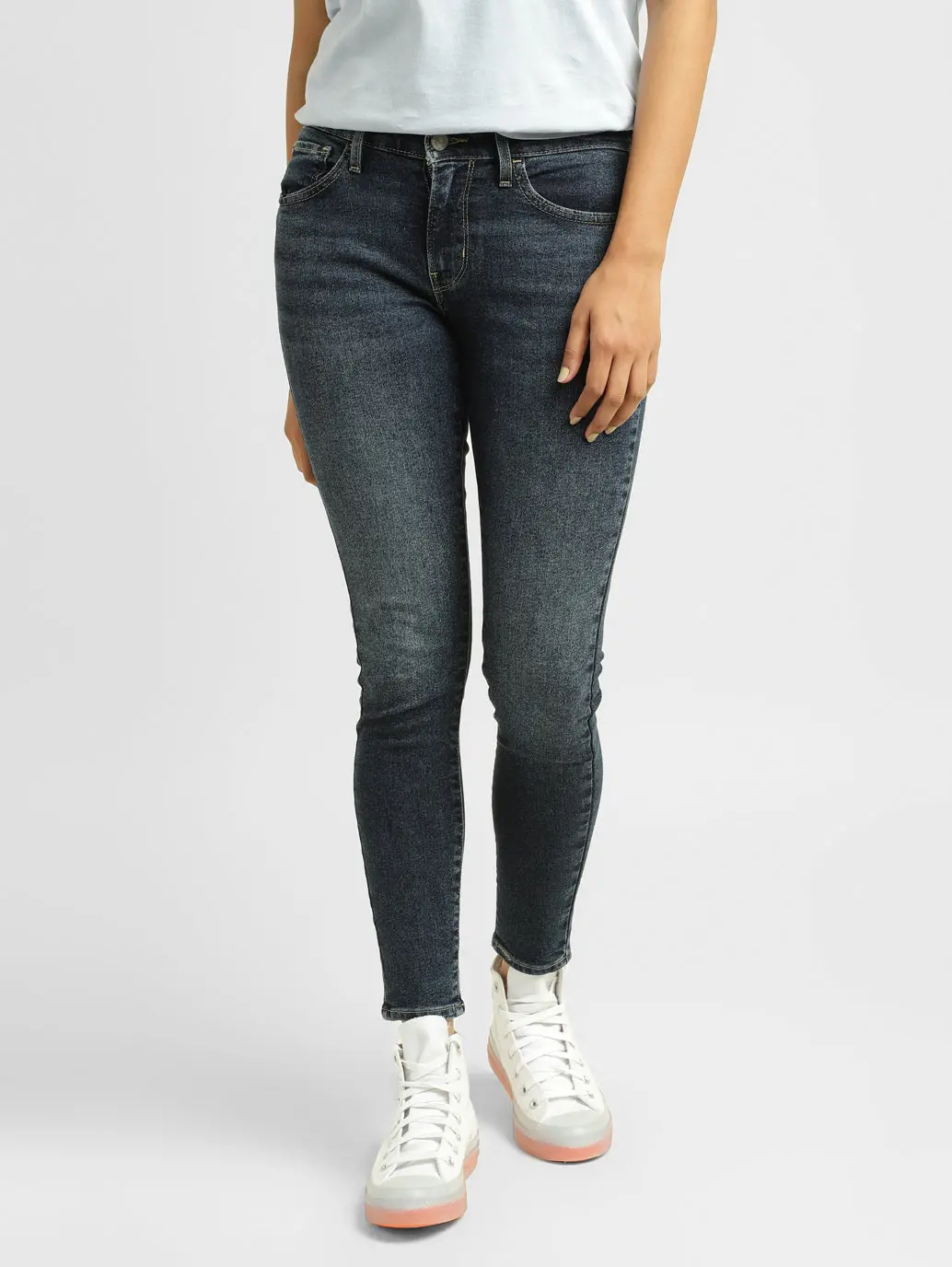 Women's 710 Blue Skinny Fit Mid Rise Jeans 1