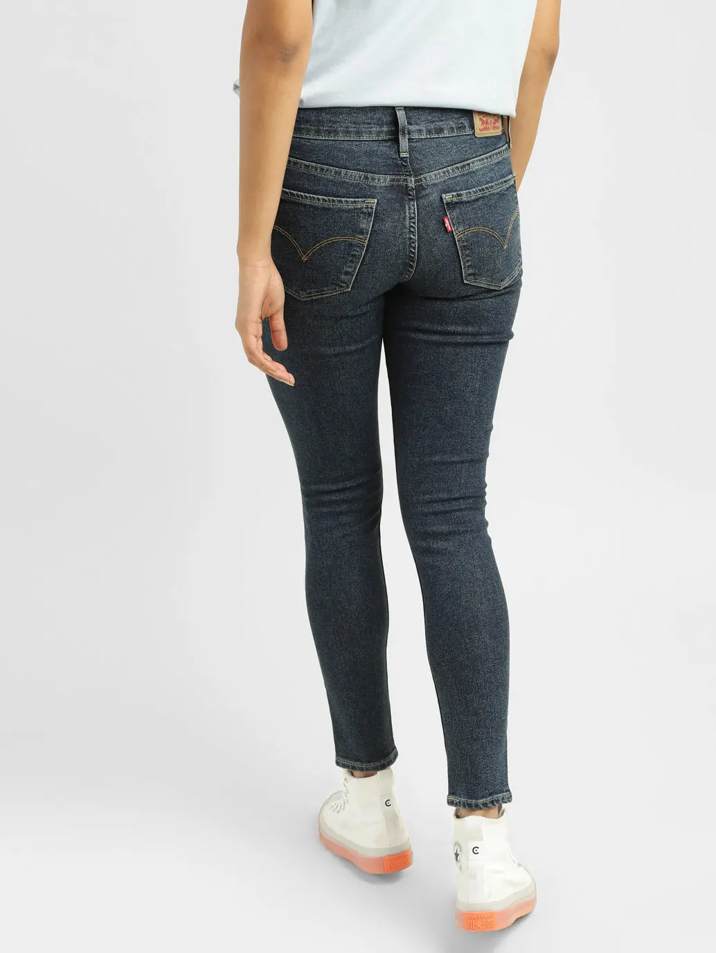 Women's 710 Blue Skinny Fit Mid Rise Jeans 2