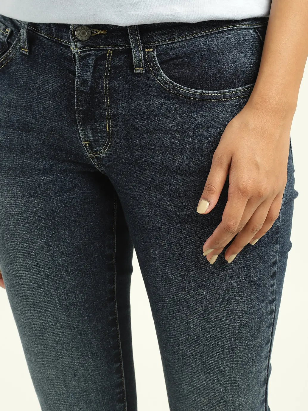 Women's 710 Blue Skinny Fit Mid Rise Jeans 4