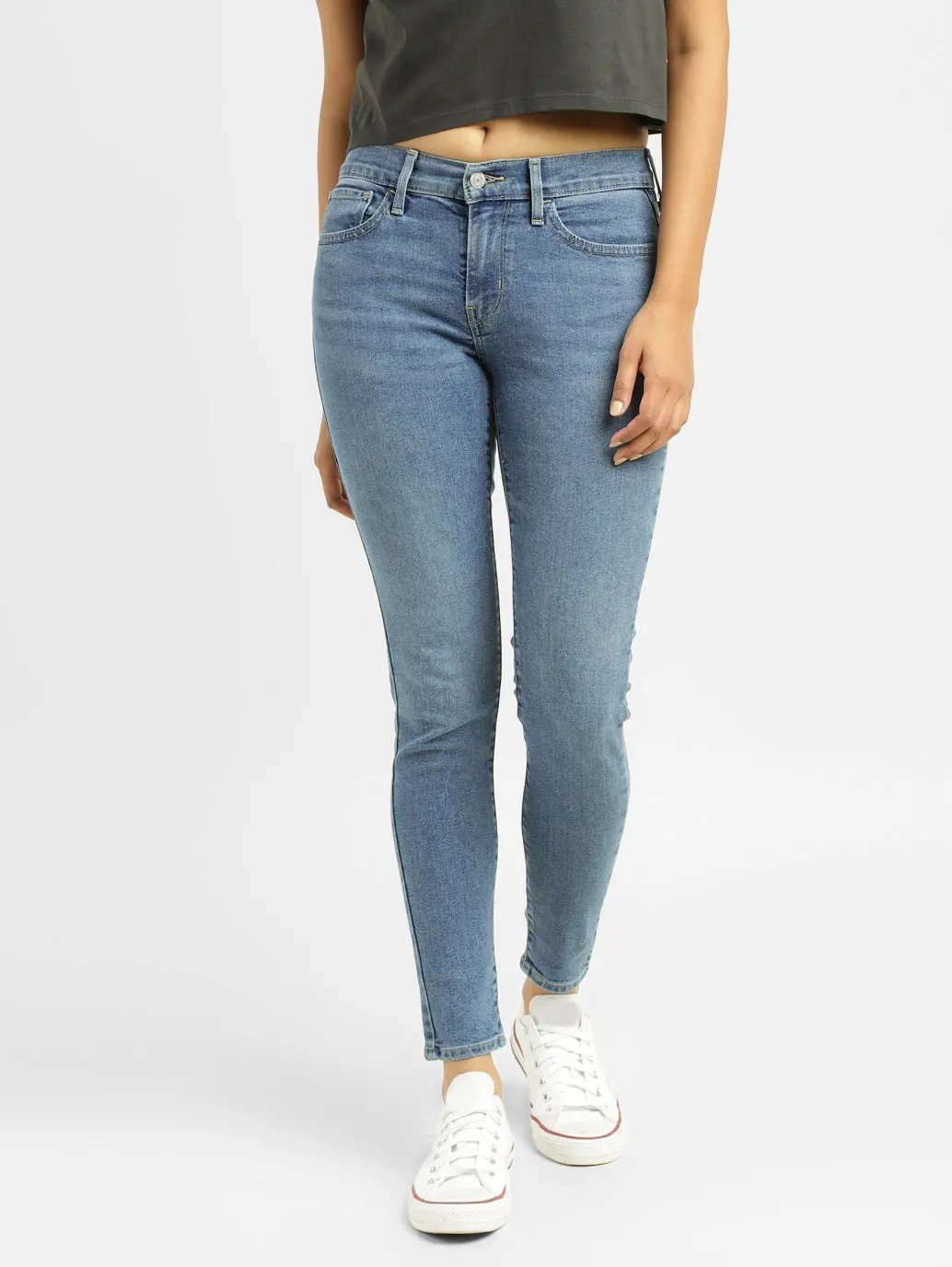 Women's 710 Blue Skinny Fit Mid Rise Jeans 1