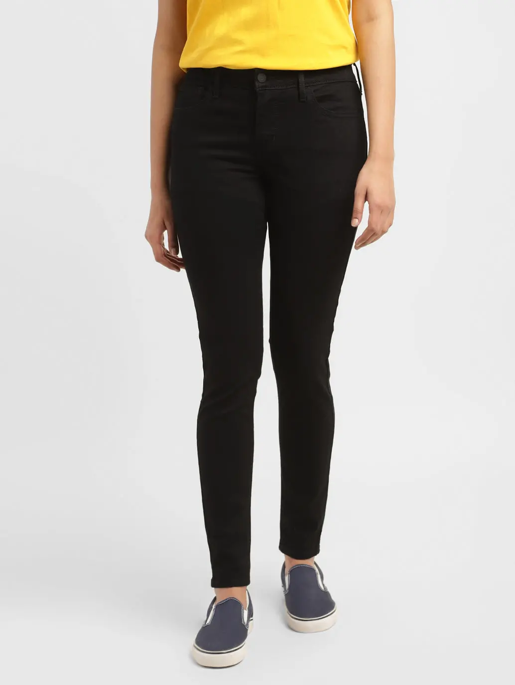 Women's 710 Black Skinny Fit Mid Rise Jeans 2