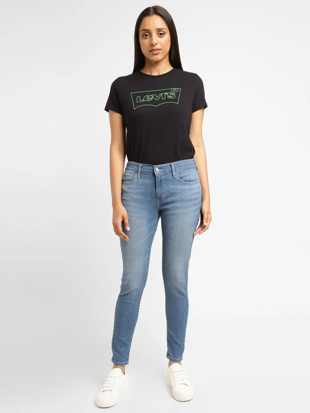 Women's 710 Blue Skinny Fit Mid Rise Jeans 1