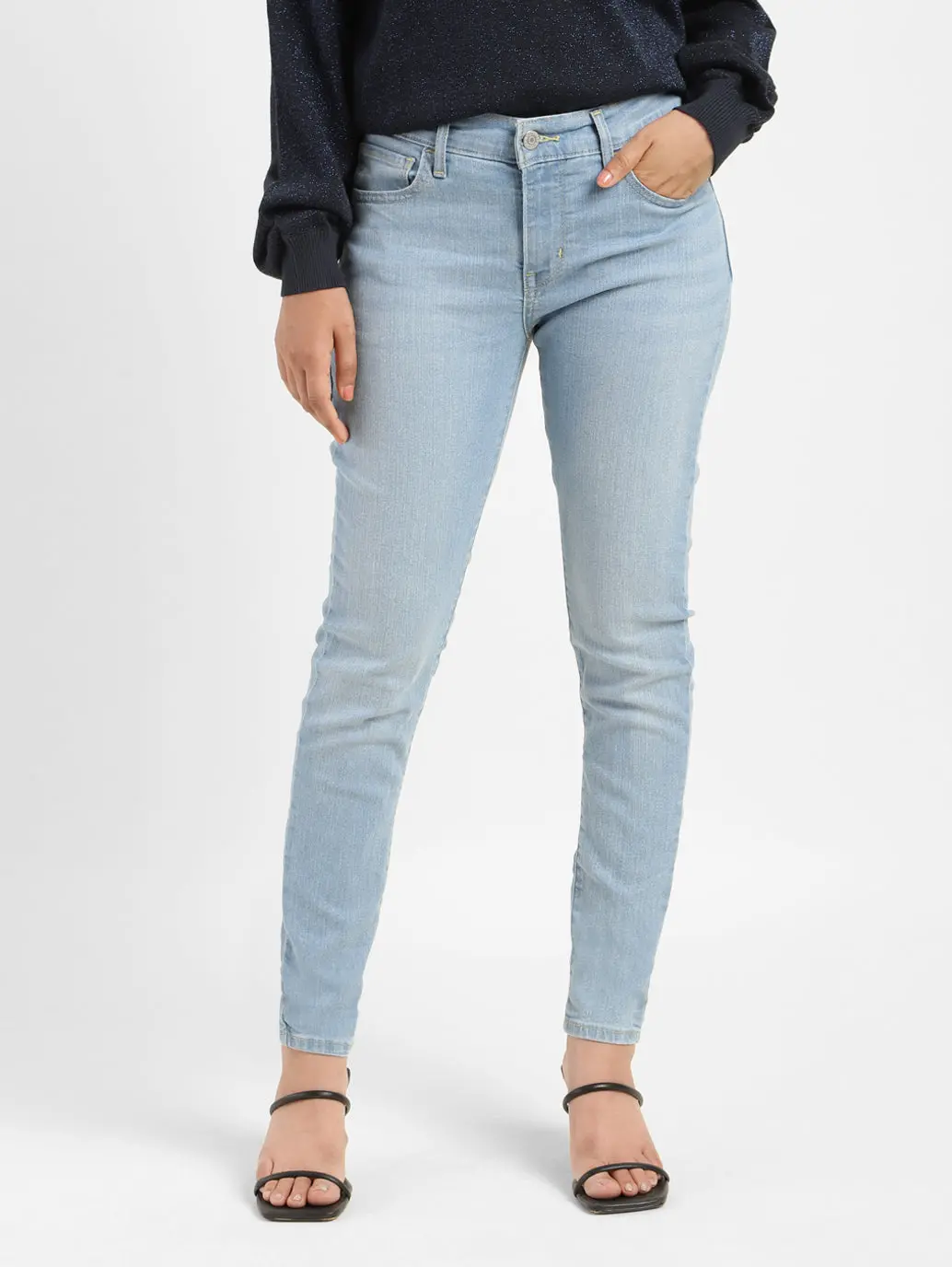 Women's 710 Blue Skinny Fit Mid Rise Jeans 1