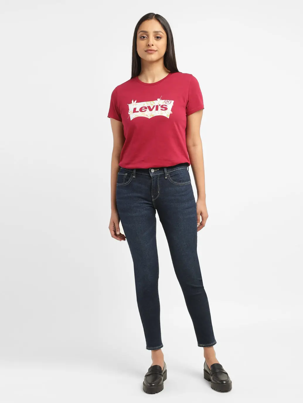 Women's 710 Blue Skinny Fit Mid Rise Jeans 1