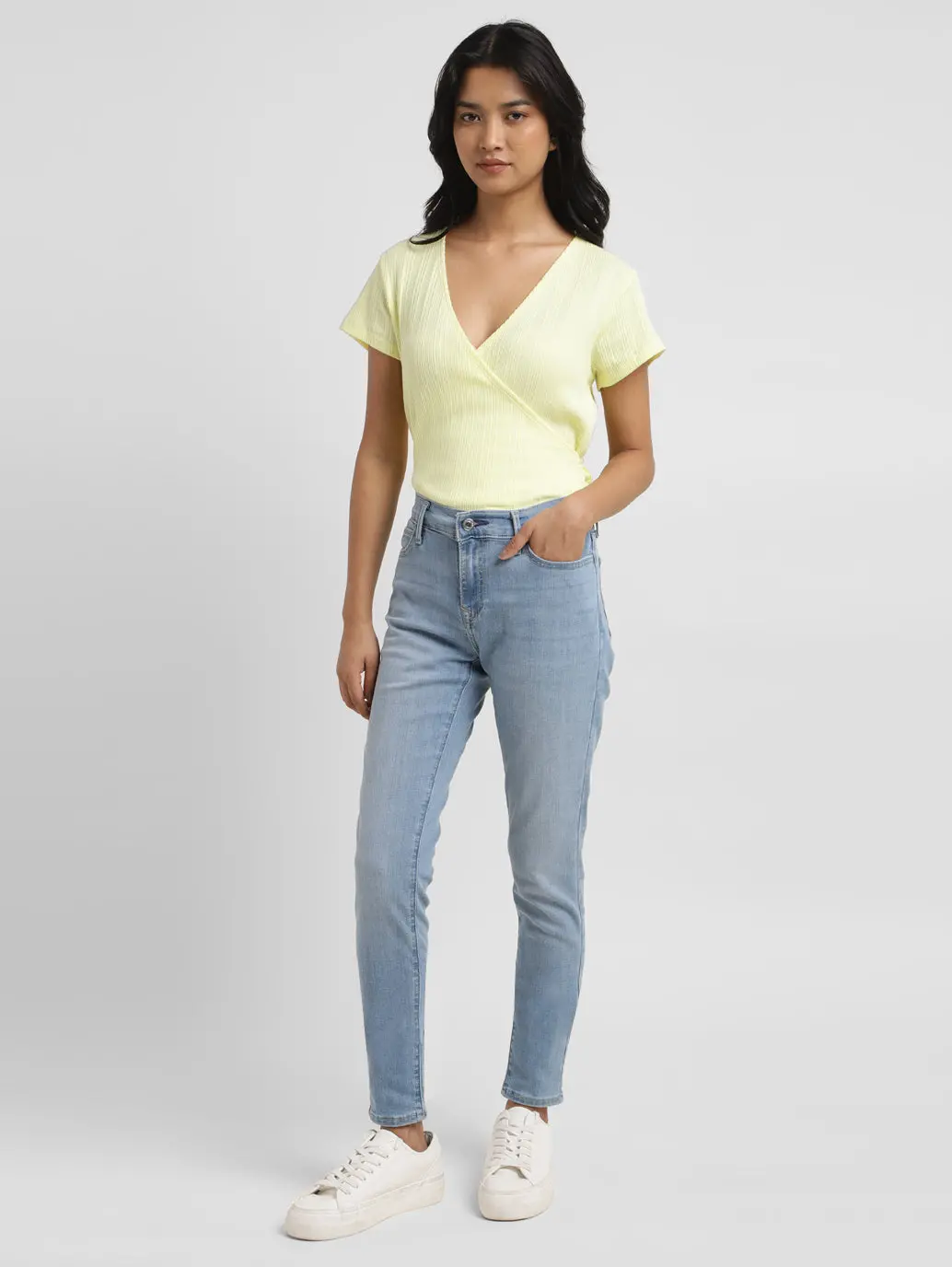 Women's 710 Blue Skinny Fit Mid Rise Jeans 1