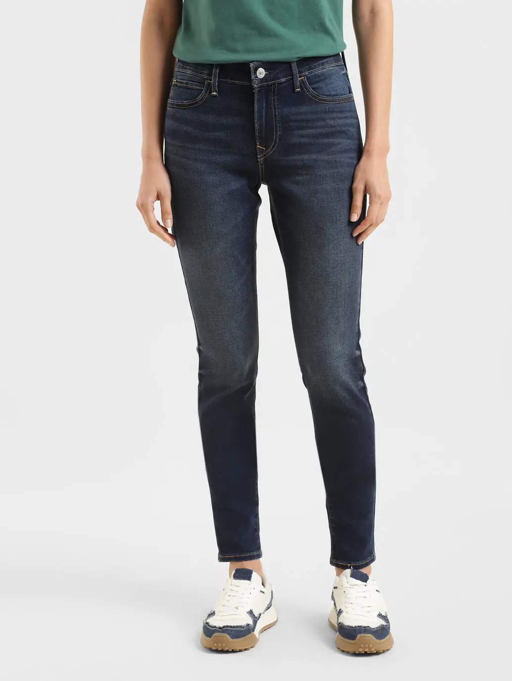 Women's 710 Blue Skinny Fit Mid Rise Jeans 1