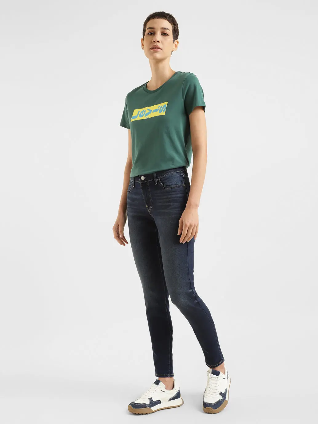 Women's 710 Blue Skinny Fit Mid Rise Jeans 2