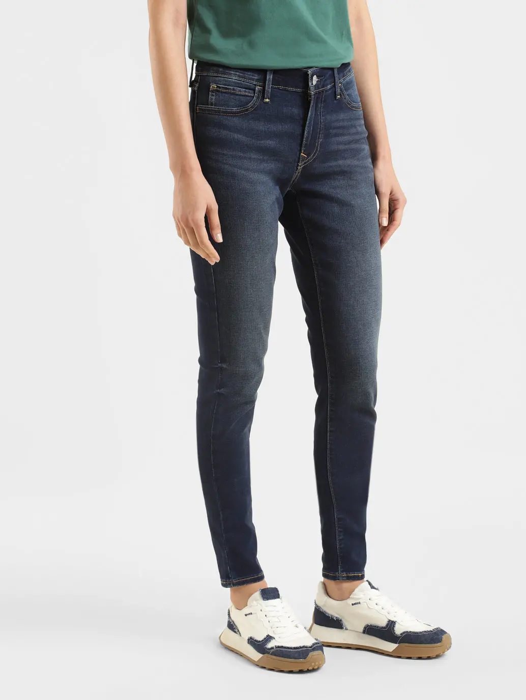 Women's 710 Blue Skinny Fit Mid Rise Jeans 4