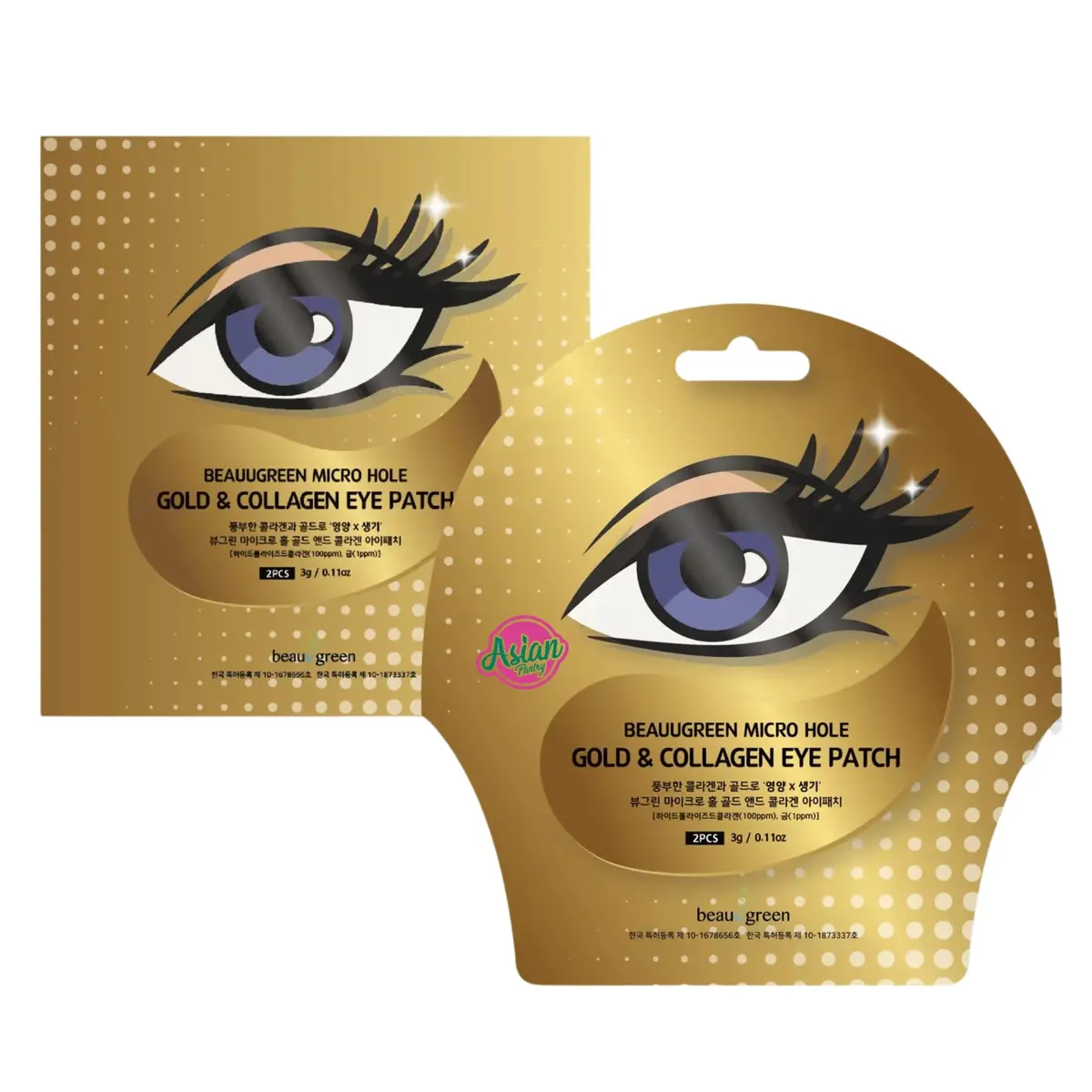 Beauugreen Micro Hole Eye Mask (Gold And Collagen) 3G 1