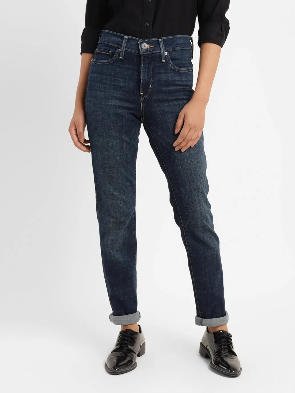 Women's 312 Blue Straight Fit Mid Rise Jeans 1