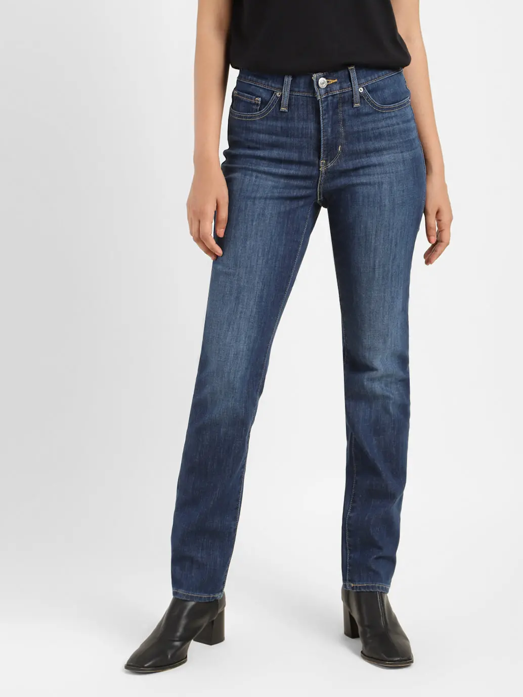 Women's 312 Blue Straight Fit Mid Rise Jeans 1