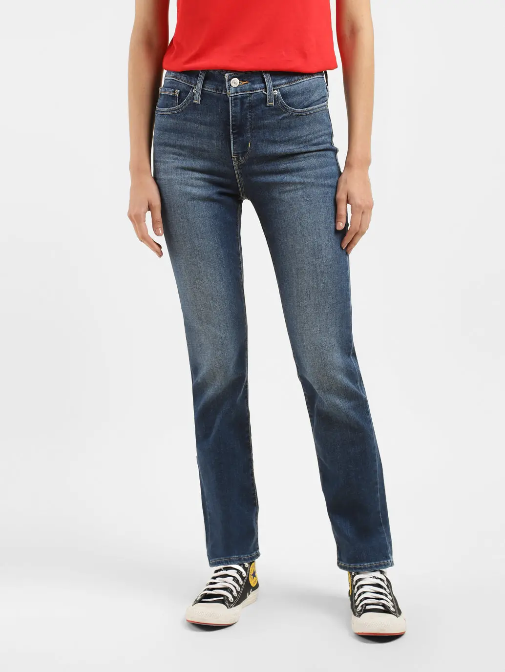Women's 312 Blue Straight Fit Mid Rise Jeans 2