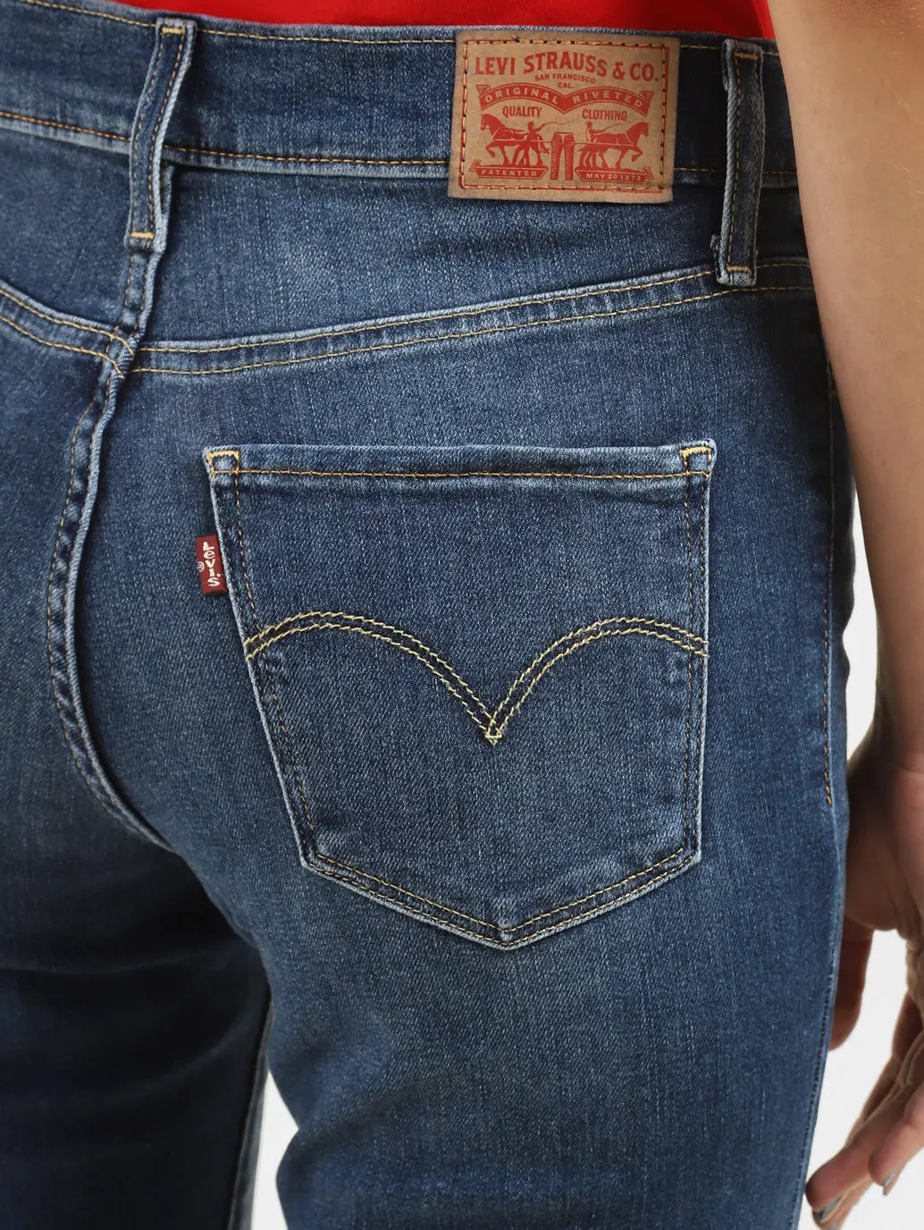 Women's 312 Blue Straight Fit Mid Rise Jeans 6
