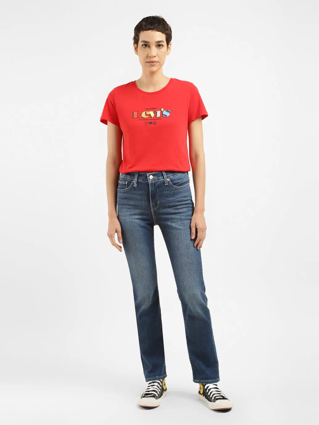 Women's 312 Blue Straight Fit Mid Rise Jeans 7