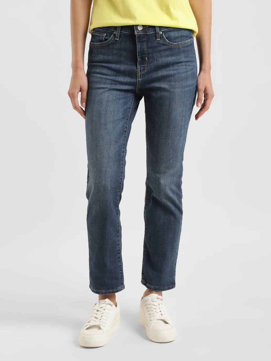 Women's 312 Blue Straight Fit Mid Rise Jeans 1