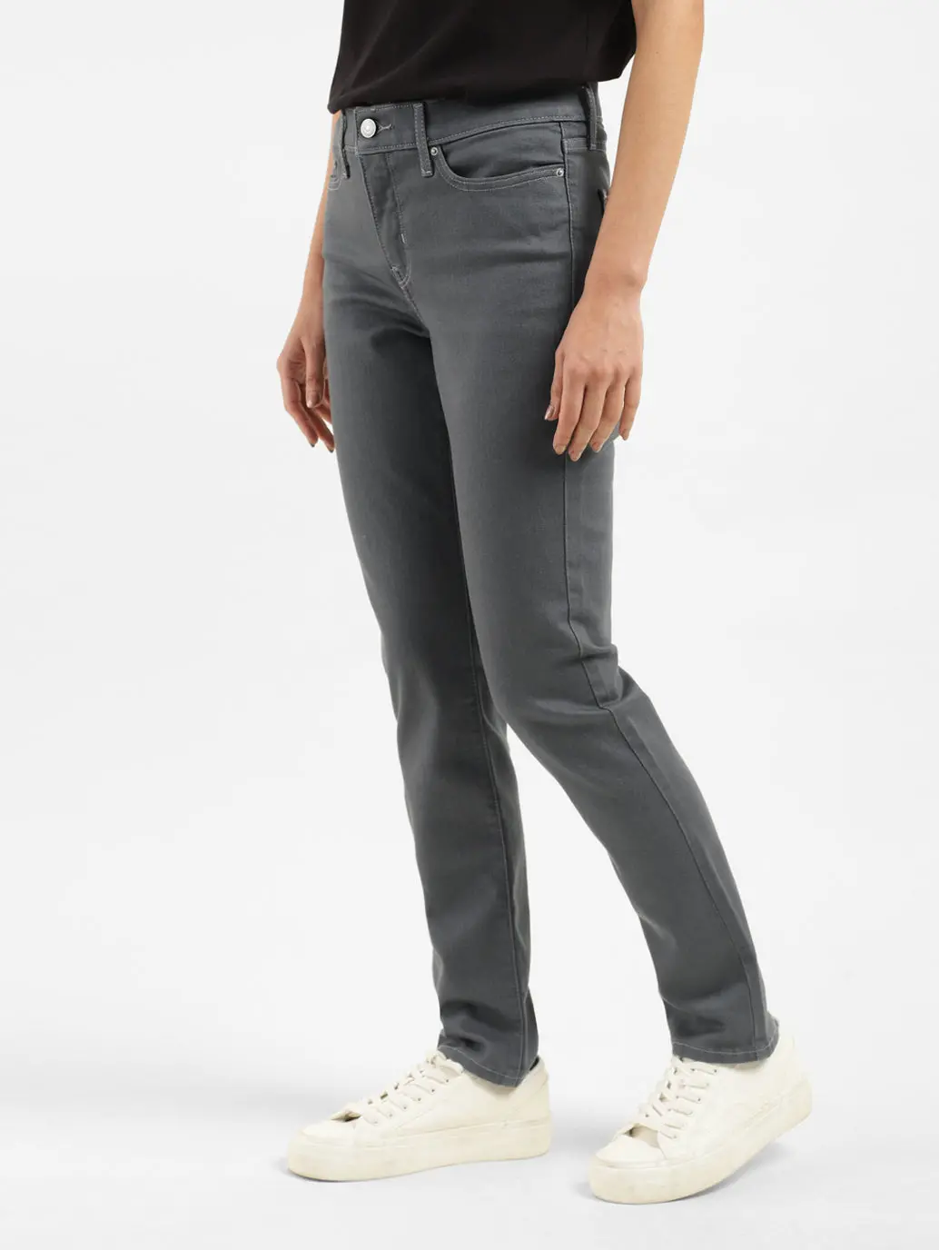 Women's 312 Grey Straight Fit Mid Rise Jeans 4