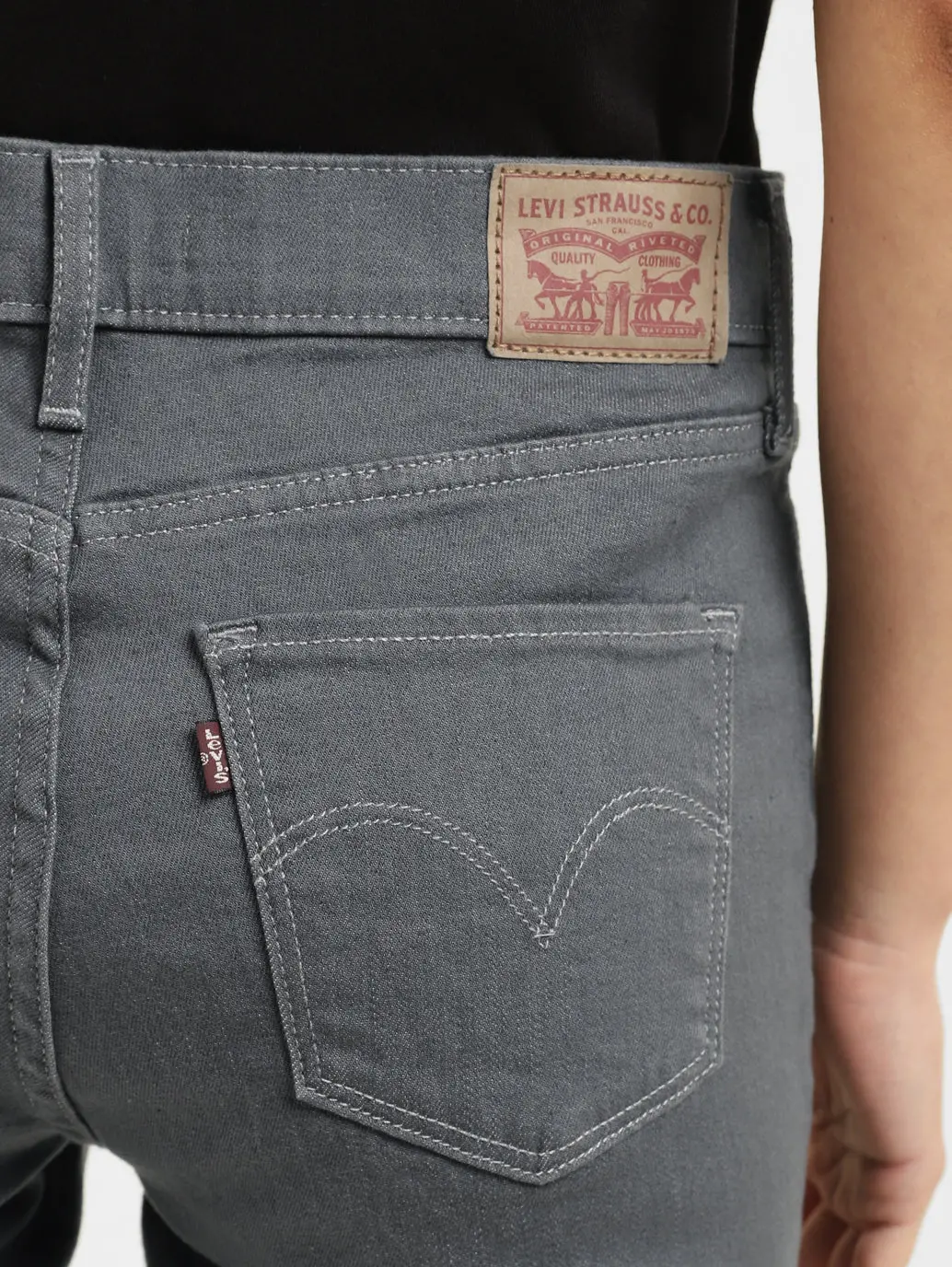 Women's 312 Grey Straight Fit Mid Rise Jeans 5