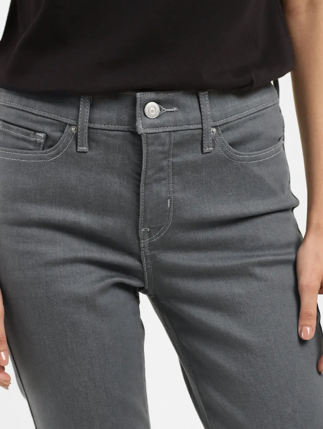 Women's 312 Grey Straight Fit Mid Rise Jeans 6