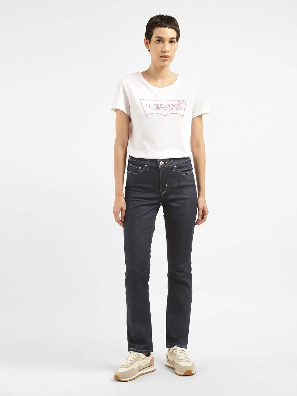 Women's 312 Blue Straight Fit Mid Rise Jeans 1