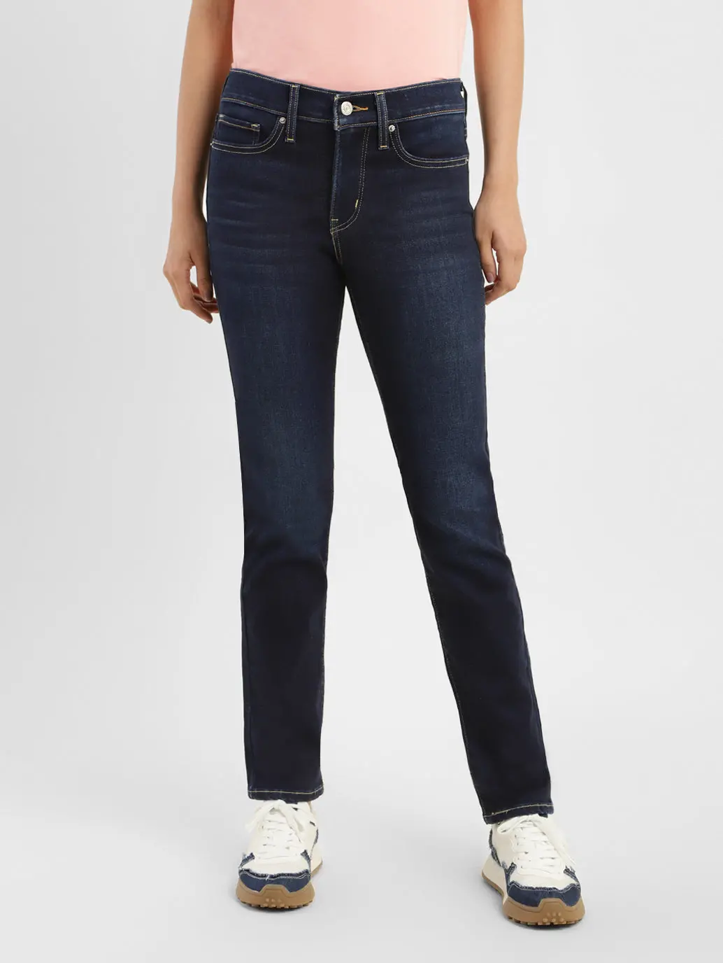 Women's 312 Blue Straight Fit Mid Rise Jeans 1
