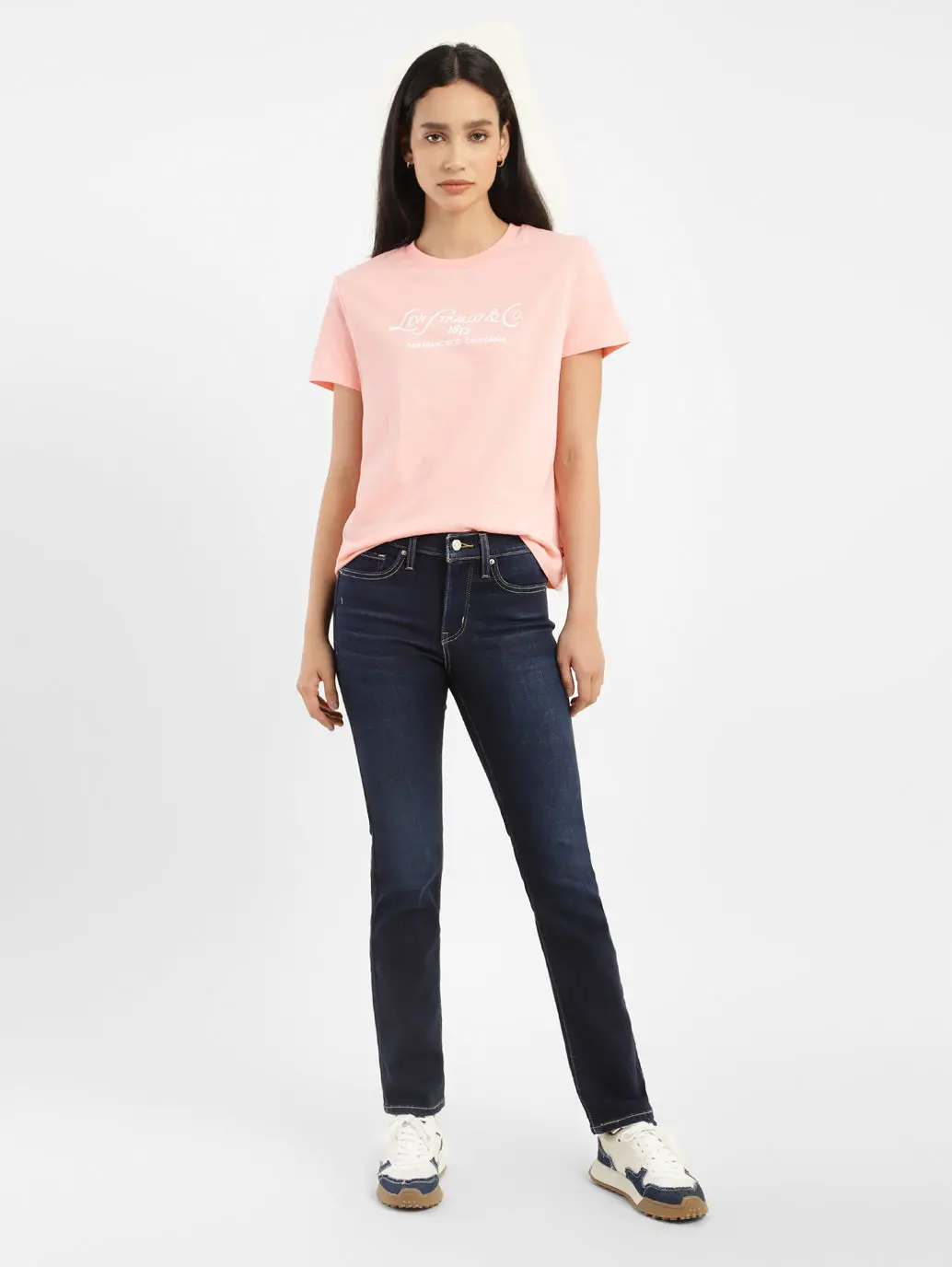 Women's 312 Blue Straight Fit Mid Rise Jeans 2