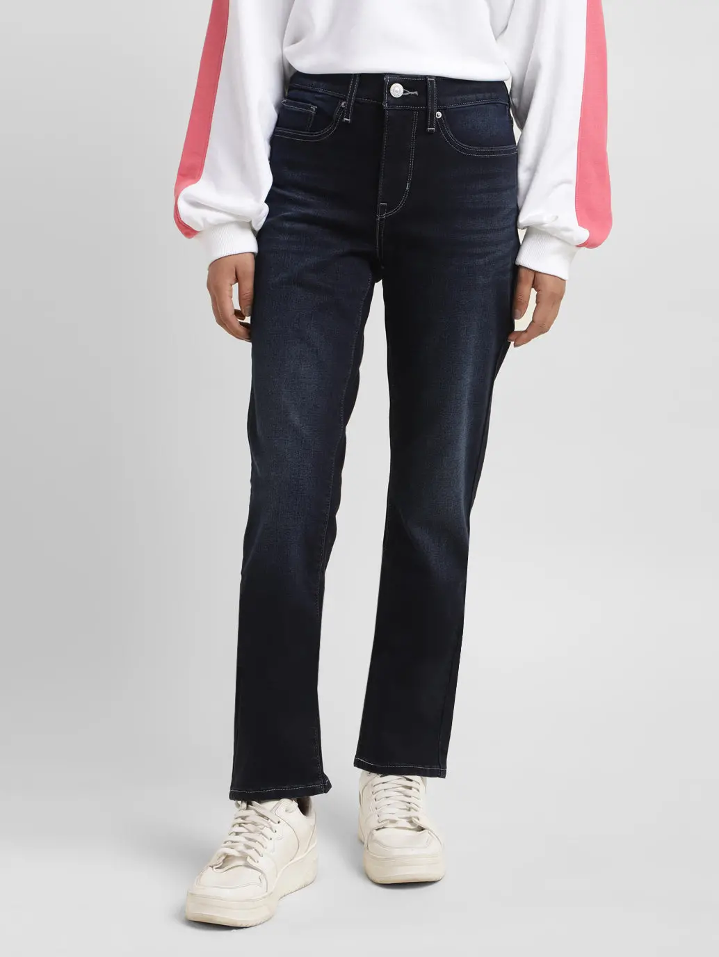 Women's 312 Blue Straight Fit Mid Rise Jeans 1