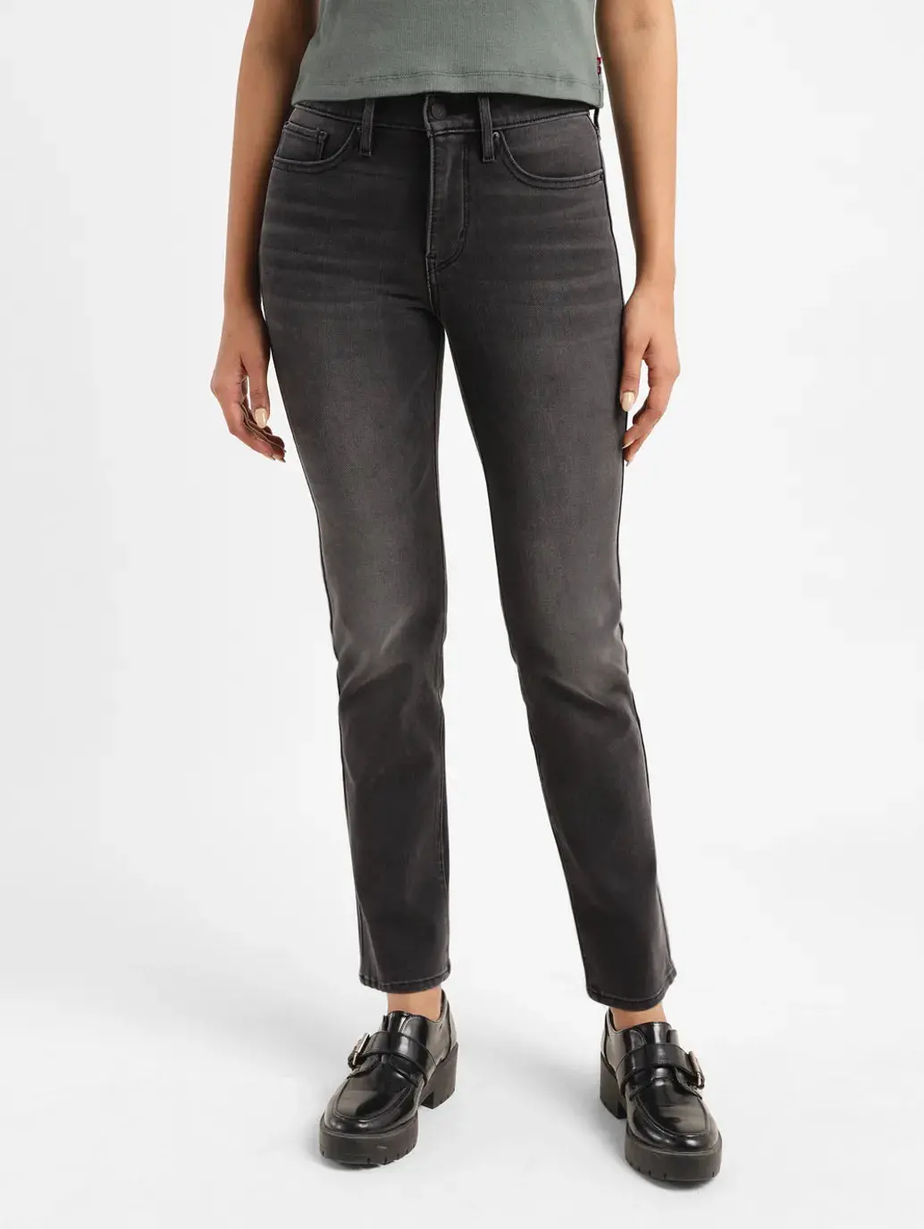 Women's 312 Grey Straight Fit Mid Rise Jeans 2