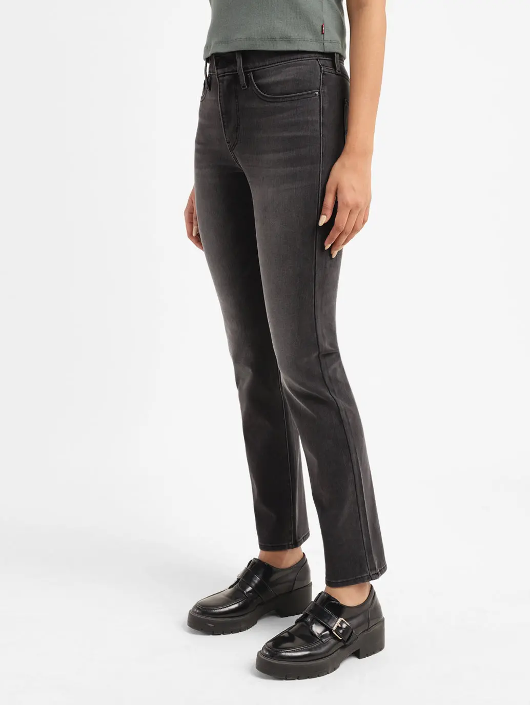 Women's 312 Grey Straight Fit Mid Rise Jeans 5