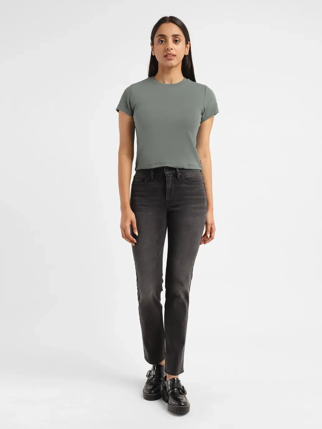 Women's 312 Grey Straight Fit Mid Rise Jeans 7
