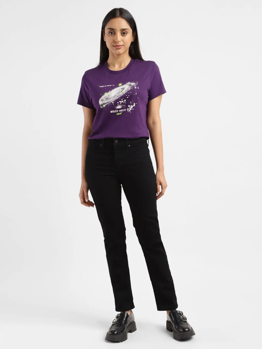 Women's 312 Black Straight Fit Mid Rise Jeans 1