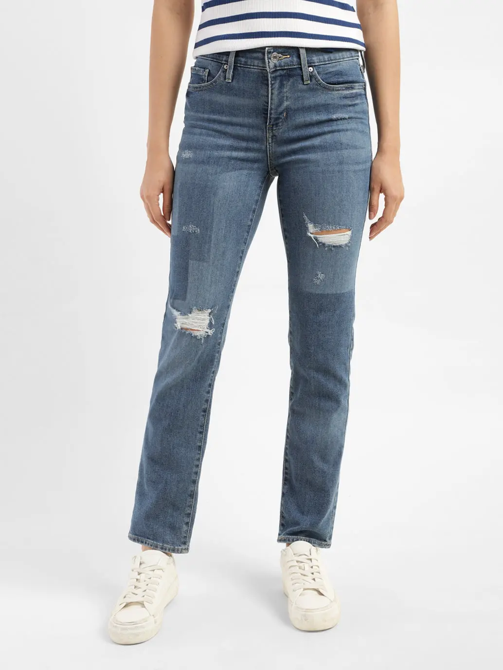 Women's 312 Blue Straight Fit Mid Rise Jeans 7