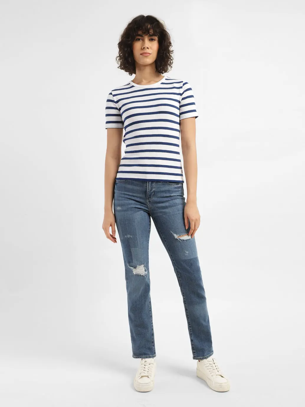 Women's 312 Blue Straight Fit Mid Rise Jeans 6
