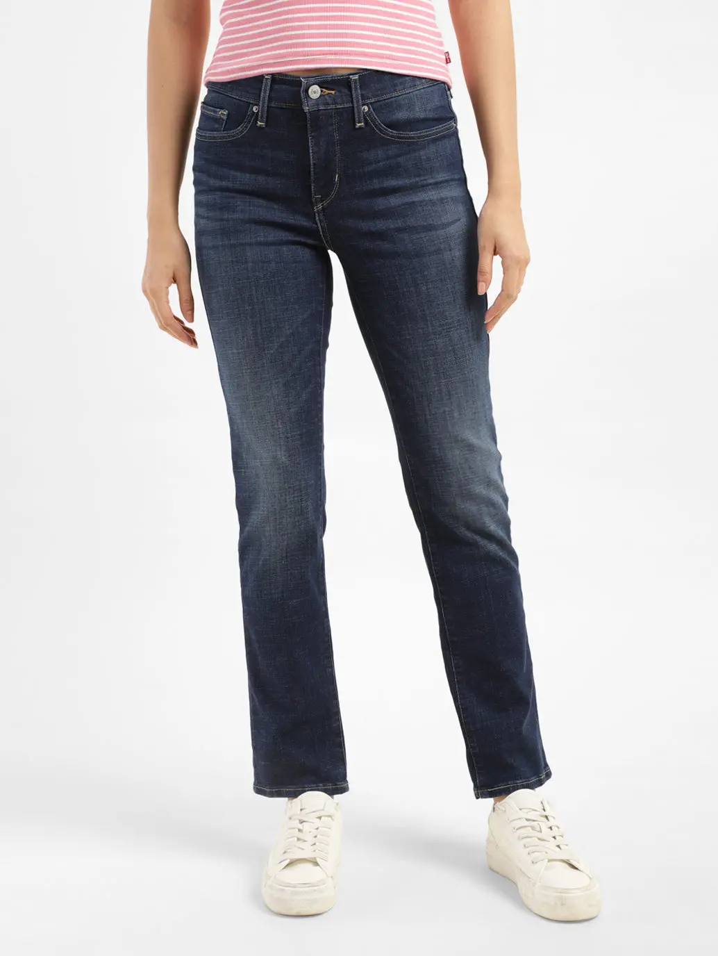 Women's 312 Blue Straight Fit Mid Rise Jeans 7