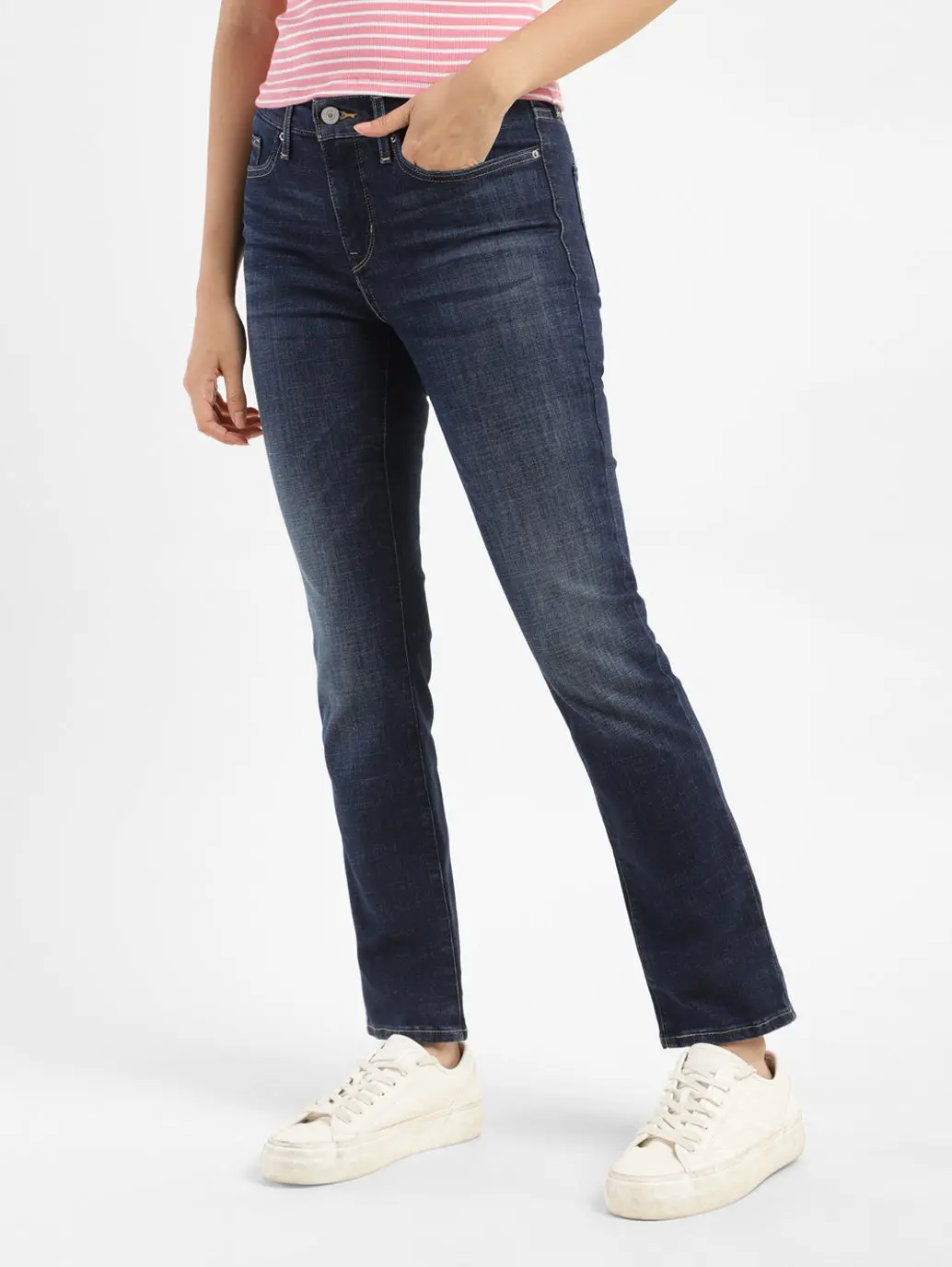 Women's 312 Blue Straight Fit Mid Rise Jeans 3