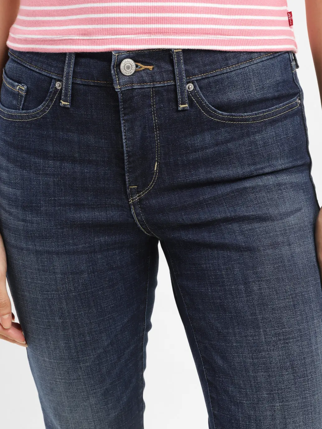 Women's 312 Blue Straight Fit Mid Rise Jeans 4