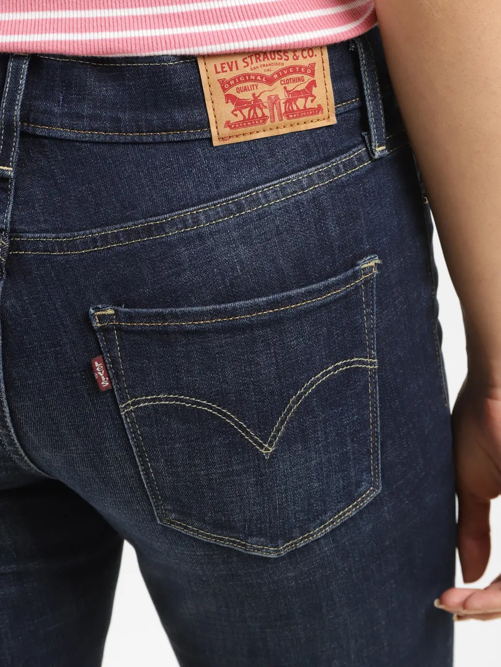 Women's 312 Blue Straight Fit Mid Rise Jeans 5