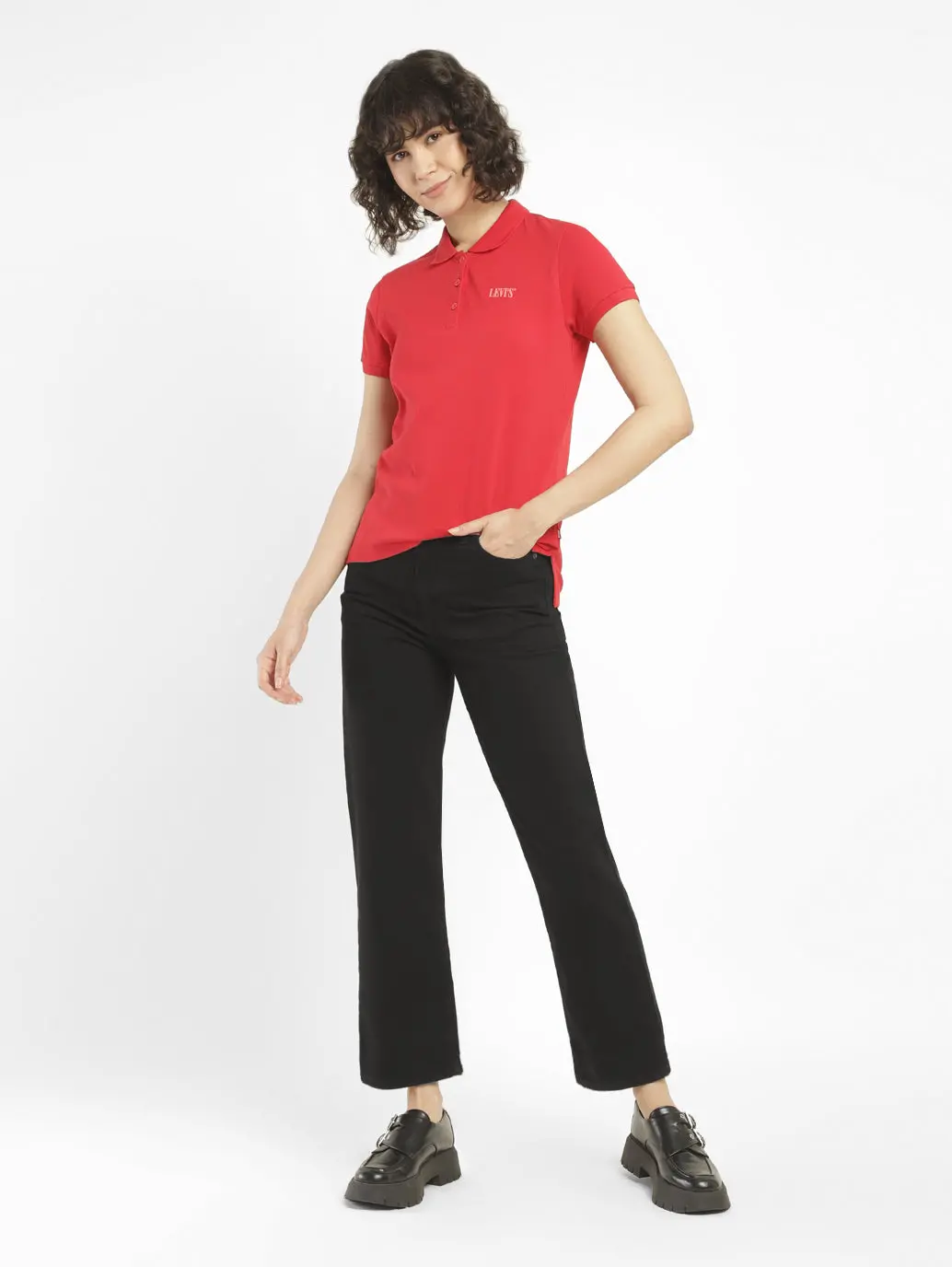 Women's Black Ribcage Straight Ankle Fit High Rise Jeans 1