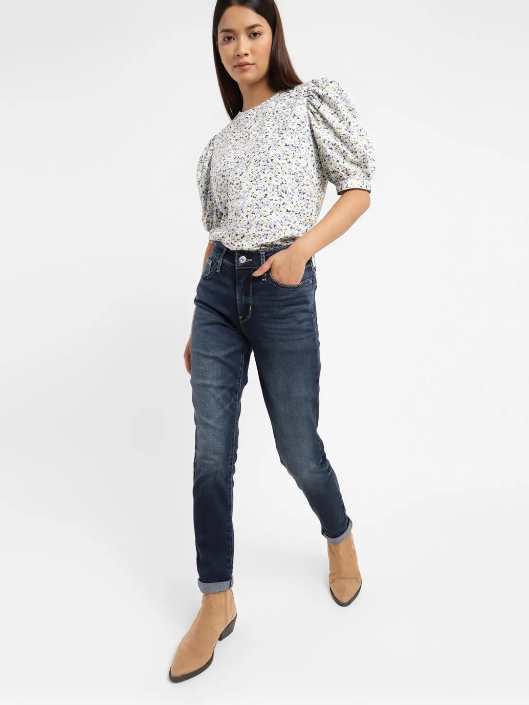 Women's 311 Blue Skinny Fit High Rise Jeans 1