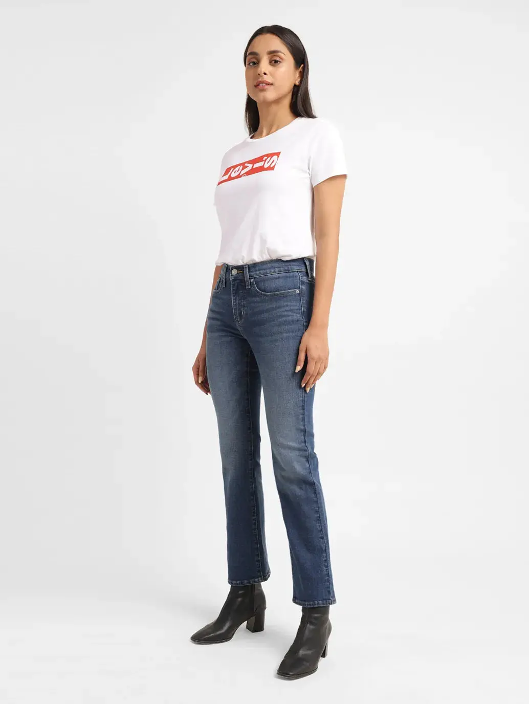 Women's 315 Blue Flared Fit High Rise Jeans 1