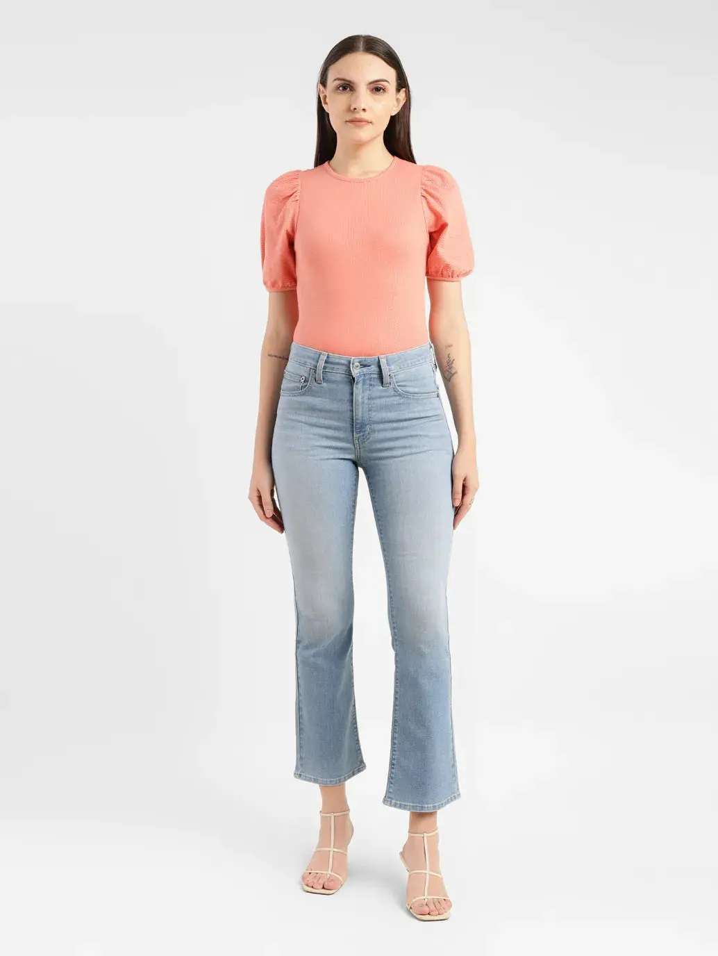 Women's 315 Blue Flared Fit High Rise Jeans 1
