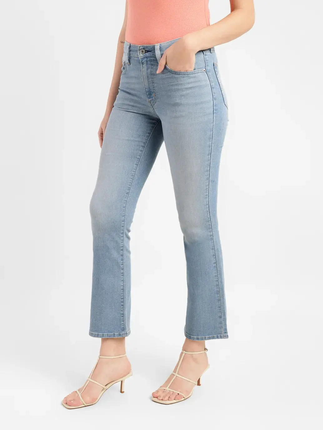 Women's 315 Blue Flared Fit High Rise Jeans 4