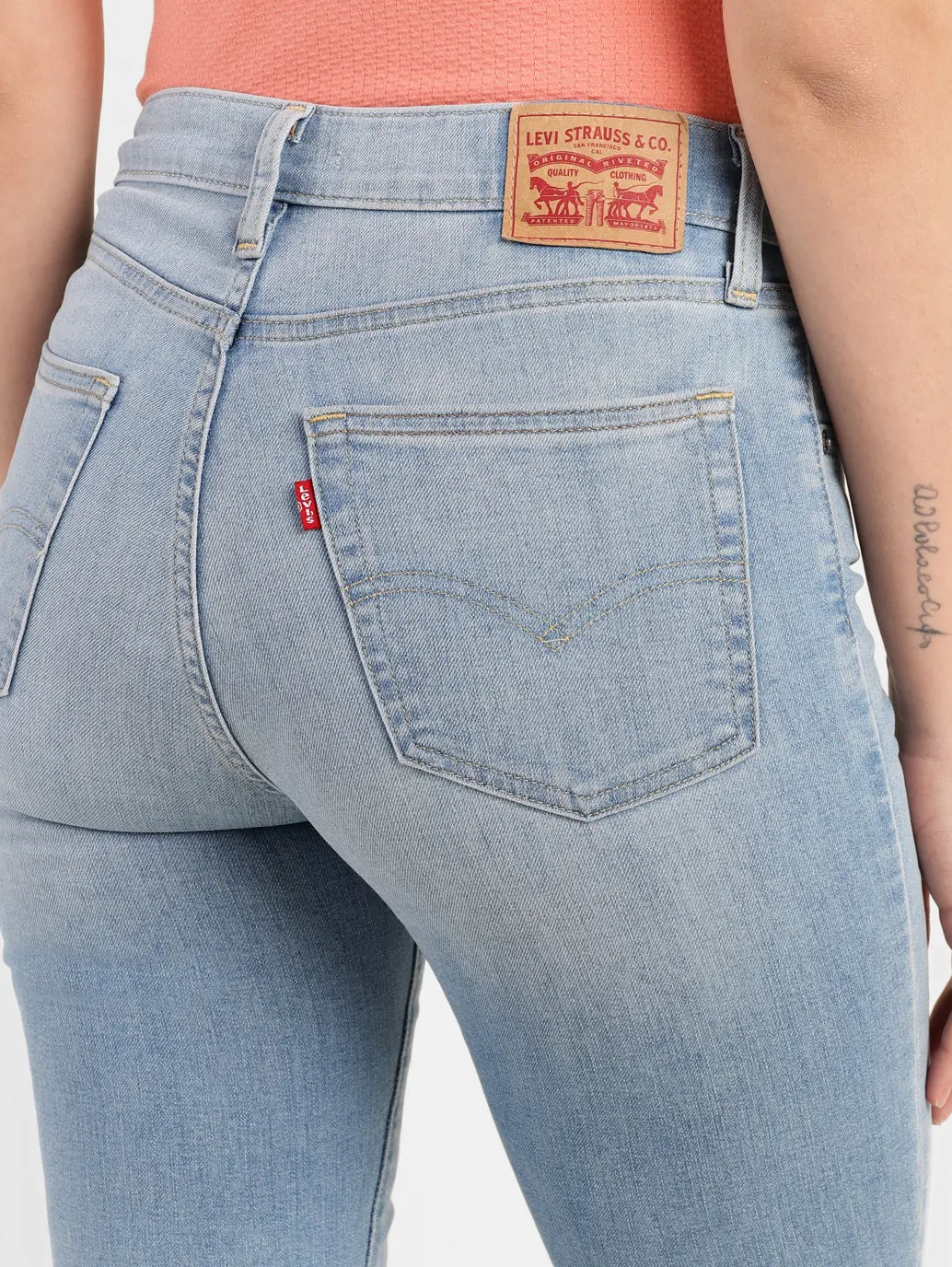 Women's 315 Blue Flared Fit High Rise Jeans 5