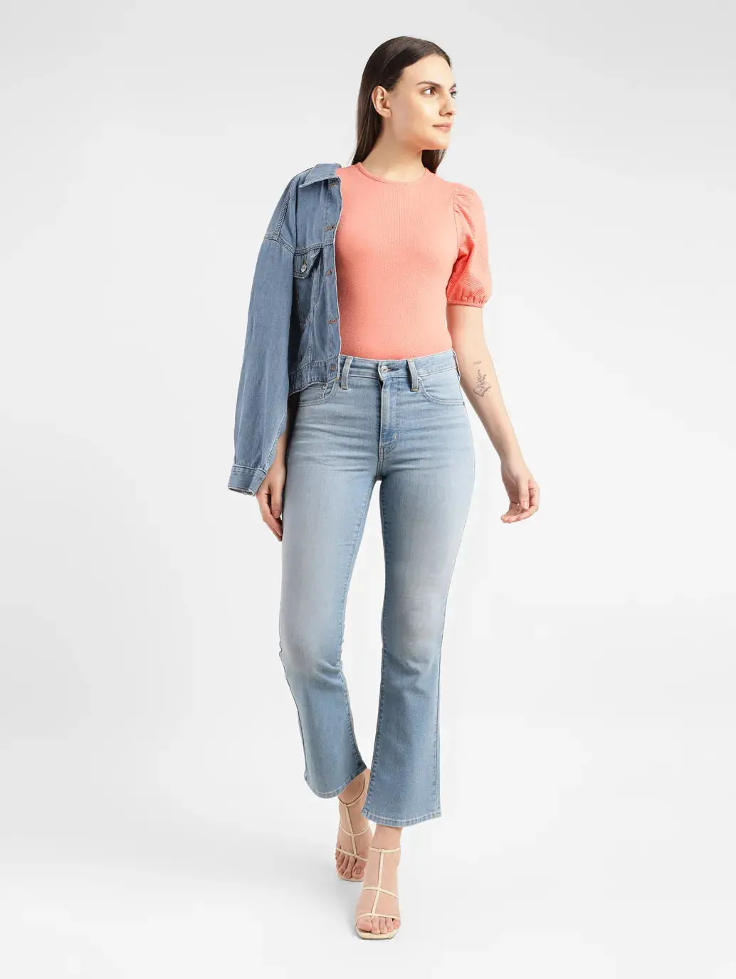 Women's 315 Blue Flared Fit High Rise Jeans 7