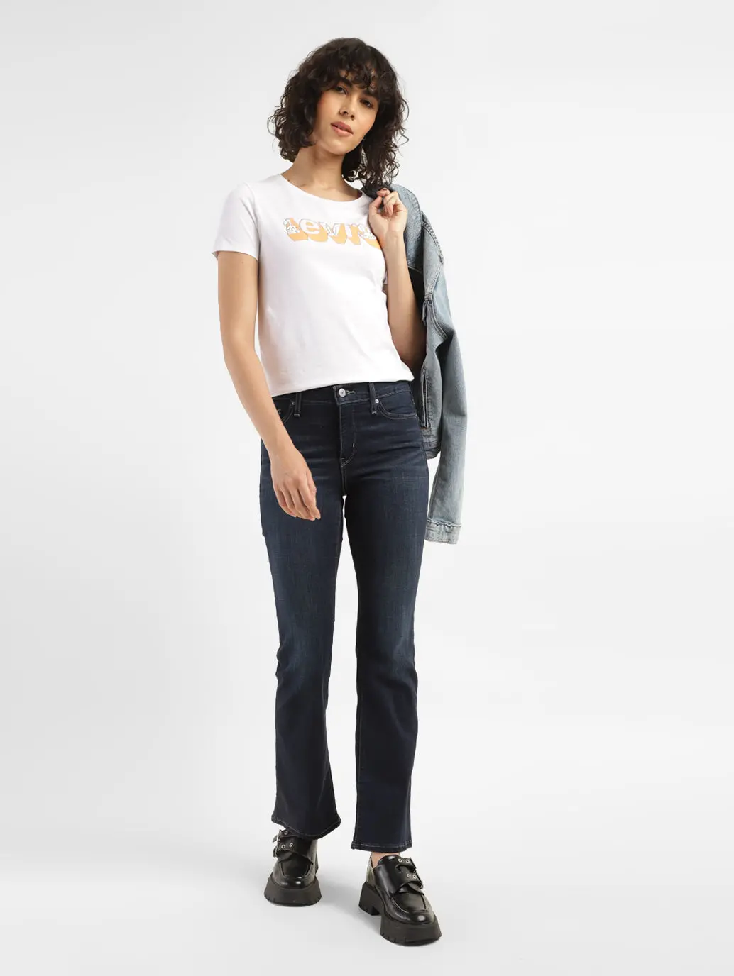 Women's 315 Blue Flared Fit High Rise Jeans 1