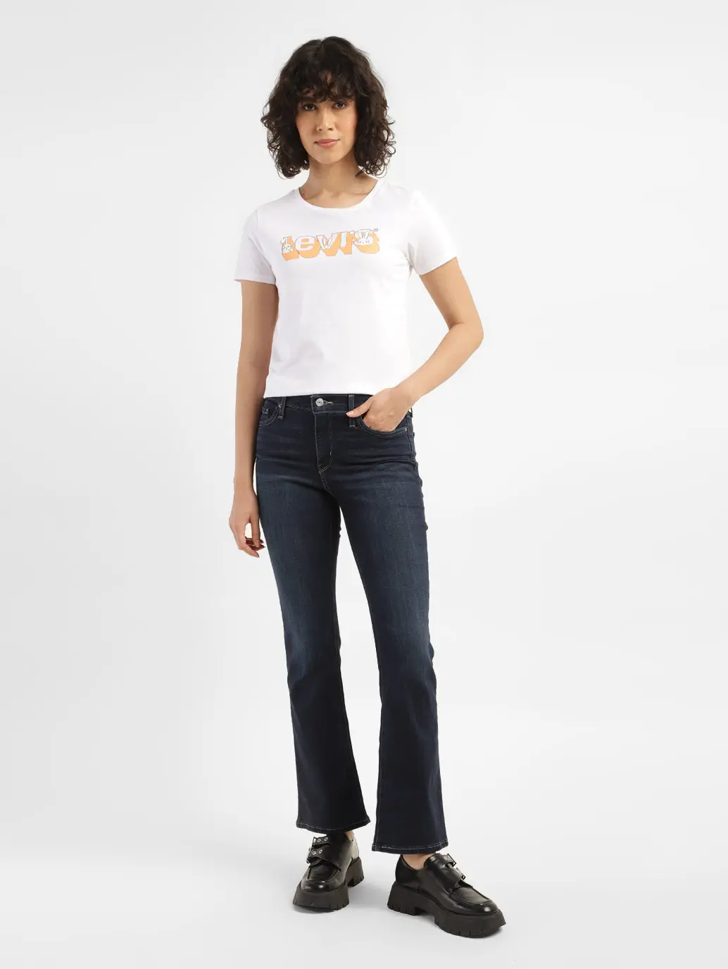 Women's 315 Blue Flared Fit High Rise Jeans 6